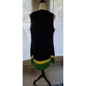 Jamaica Mon! Yes It's a Jamaica Style dress, with gold and green stripes.